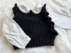 週末セール！【美品】パールニットドッキングトップス