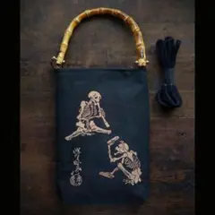 バンブー手提げ お祭りバッグ 和柄バッグ ダルマ柄 神輿 祭り用品 合切