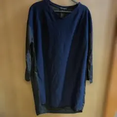 MACPHEE❣️ネイビー Vネック 長袖チュニックのサムネイル