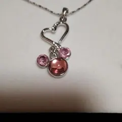 ネックレス　ミッキーマウス　ピンク