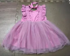 ドレス80サイズ　パープル　レース　チュール　バックリボン　結婚式
