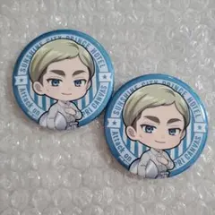 進撃の巨人　イケプリ　レストラン　エルヴィン　缶バッジ　ミニキャラ　2つ