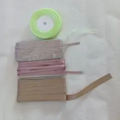 リボンセット 薄緑・ピンク・ベージュ 4種類