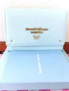 サマンサタバサ プチチョイス シンプルリボン　ライトブルー水色　マルチケース新品
