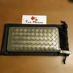 Pua Moena グレー レザー 財布 シープスキン - メルカリ