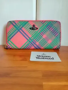 ビビアンウエストウッド 長財布 タータンチェック レザー