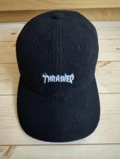 THRASHER スラッシャー ロゴ刺繍 ボアキャップ 黒 53-55cm