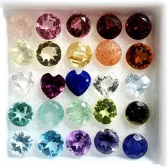 【ケース付き】25石 ALL4mm ハートカット入り 宝石 ルース 天然石セット