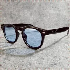 ブルー サングラス UVカット グラサン 男女兼用 ボストン ウェリントン