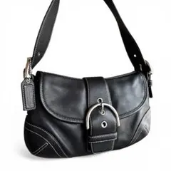 極美品 コーチ ミニソーホー ワンショルダーバッグ オールレザー ブラック 黒