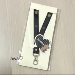 新品　未開封　ファミリア　ネックストラップ　ブラック　黒　ストラップ