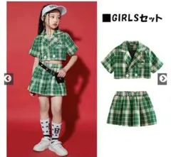 DANCE CROSS☆グリーンチェック柄2点セット