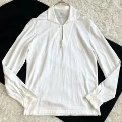 美品✨アルテア カプリ ロングスリーブ スキッパーポロシャツ 洗える 白のサムネイル