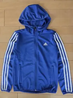 adidas 青 フード付き パーカー 150cm