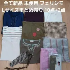 全て新品未使用フェリシモLサイズ10点+オマケ2点 まとめ売り福袋 ワンピース