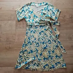 ☆DIANE VON FURSTENBIRG☆コーラル柄ラップシルクワンピース☆