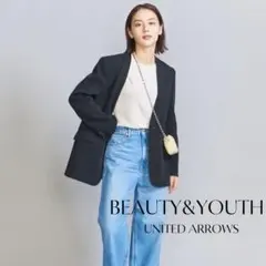 美品❣️カラーレスジャケット ネイビー S セレモニー フォーマル ノーカラー