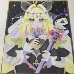 ぬ*え様 名探偵プリキュア 色紙 イラスト アナログ キュアアルカナ・シャドウ