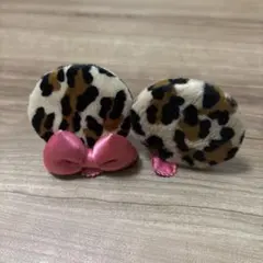 ミニー　ヘアピン　ヒョウ柄　カチューシャ ピンクリボン