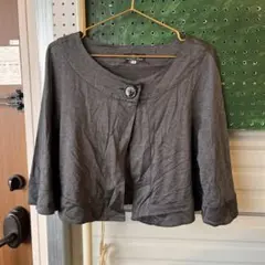 №16 グレー ショート丈カーディガン 38