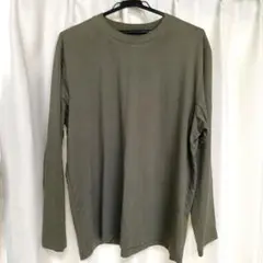 無印良品　天竺編みクルーネック長袖Ｔシャツ　スモーキーグリーン　XL　メンズ