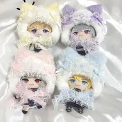 10cm にじぱぺっと おまんじゅう ぬい服 被り物 ヘッドドレス うさぎ