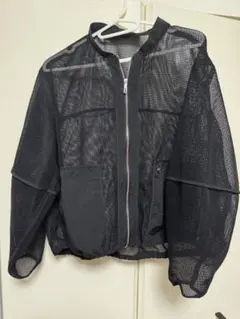 メッシュ ジップアップジャケット 黒