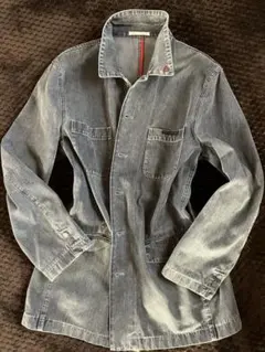 パパス　リネン　カバーオール 極美品】Papas パパス リネン混 カバーオール 身幅ゆったり