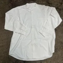 d*h様 ホワイト バンドカラーシャツ 左胸ポケット付き　GU