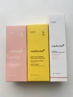 medicube ナイトラッピングマスク、PDRN PINK セラム　3本セット