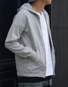 Felco グレー パーカー Lサイズ felkod(フィルコッド)】Embroidery Cardboard Knit Parka パーカー