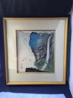 竹549:橋の風景画 油彩画 金色フレーム付き - メルカリ