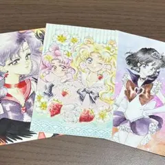 手描きイラスト　ポストカード　セーラームーン　イラストレーター　整理品