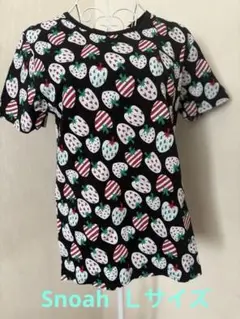 Snoah イチゴ柄 半袖Tシャツ Lサイズ　レディース