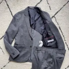 NV様✨【未使用級 希少Lサイズ】ZARA スーツセットアップ グレンチェック ZARA グレンチェック柄セットアップ スーツ ジャケット グレー 美品