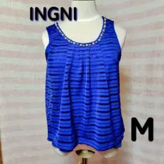 INGNI （着画有り）ビジュー付きストライプトップス M