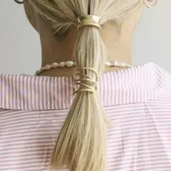 ゴールド　ヘアカフ　ポニーフック　2点セット　卒業式　入学式