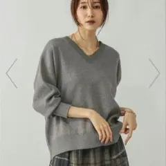 グローバルワーク スウェットライクVネックプルオーバー