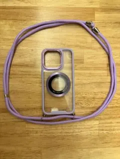 iPhone 15 Pro 케이스 숄더 스트랩 퍼플