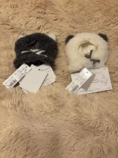 推奨15cmぬい服　オオカミ　パンダ　　　2点セット　アニマル ポンチョ　ぬい活