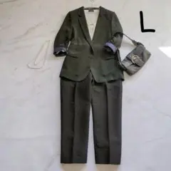 ユナイテッドアローズ他 パンツ セットアップ 七分袖 光沢 セレモニー 通勤 L