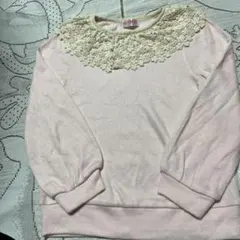 美品♡メゾピアノ♡ピンク レース襟 長袖トップス♡１３０