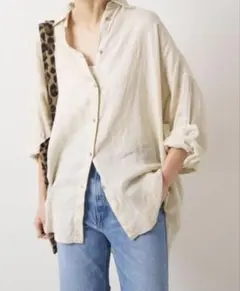 25ss Spic & Span 80リネンカシュクールビッグシャツ イエロー - メルカリ