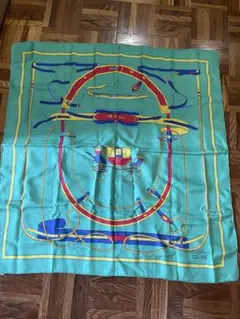 CELINE セリーヌ 大判 スカーフ グリーン ヴィンテージ