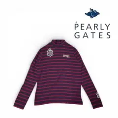 PEARLY GATES ストライプ タートルネックシャツ