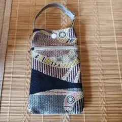 帯リメイクスマホ入れポーチ吊り下げ型(バック等に)ハンドメイド