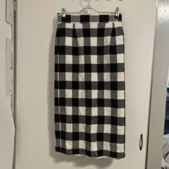 spick and span 黒と白のチェック柄タイトスカート