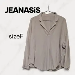 JEANASIS F ブラウス 長袖 スキッパー とろみ ベージュのサムネイル