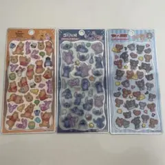 プーさん　スティッチ トムとジェリー シール3枚セット