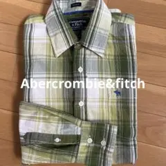 アバクロメンズチェックシャツ　XL グリーン